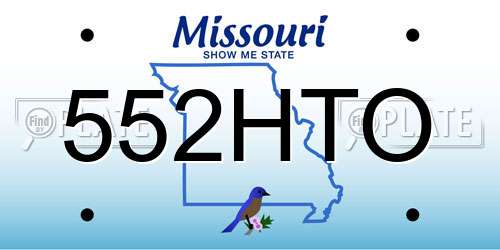 552HTO Missouri License Plate