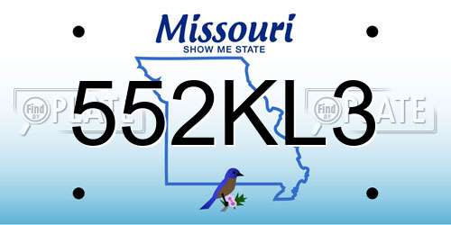 552KL3 Missouri License Plate