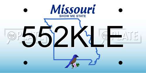 552KLE Missouri License Plate