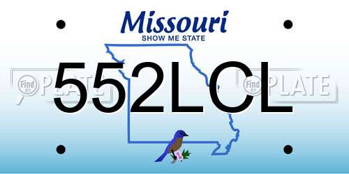 552LCL Missouri License Plate