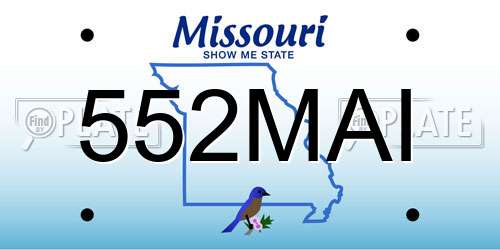 552MAI Missouri License Plate