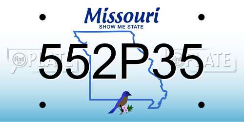 552P35 Missouri License Plate