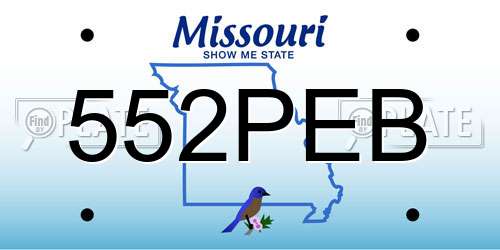 552PEB Missouri License Plate