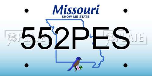 552PES Missouri License Plate