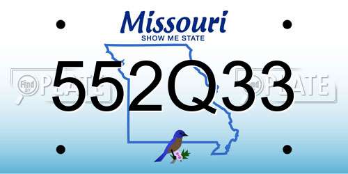 552Q33 Missouri License Plate
