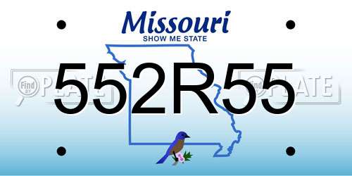 552R55 Missouri License Plate