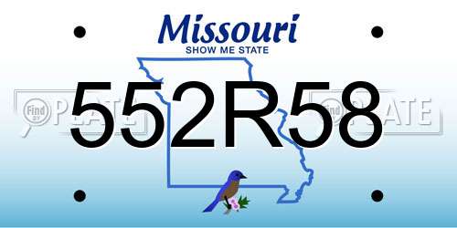 552R58 Missouri License Plate