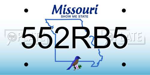 552RB5 Missouri License Plate