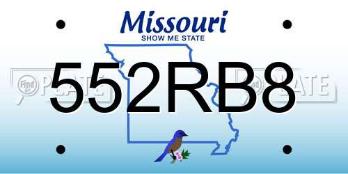 552RB8 Missouri License Plate