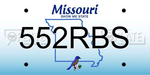 552RBS Missouri License Plate