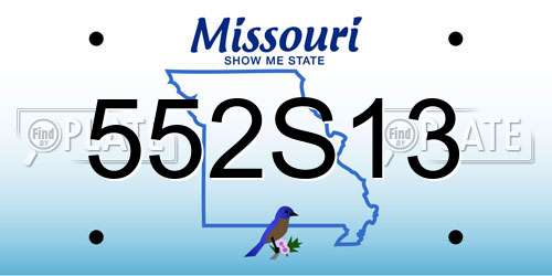 552S13 Missouri License Plate