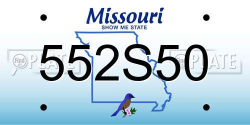 552S50 Missouri License Plate