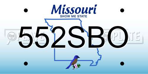 552SBO Missouri License Plate