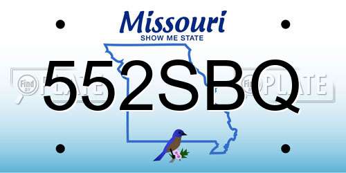 552SBQ Missouri License Plate