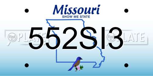 552SI3 Missouri License Plate
