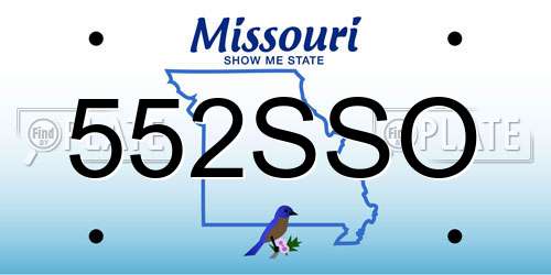 552SSO Missouri License Plate
