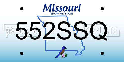 552SSQ Missouri License Plate