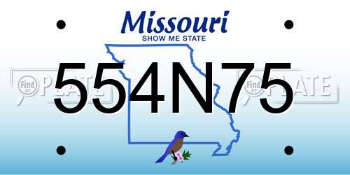 554N75 Missouri License Plate