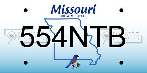 554NTB Missouri License Plate