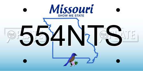 554NTS Missouri License Plate