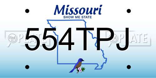 554TPJ Missouri License Plate