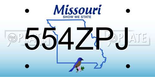 554ZPJ Missouri License Plate