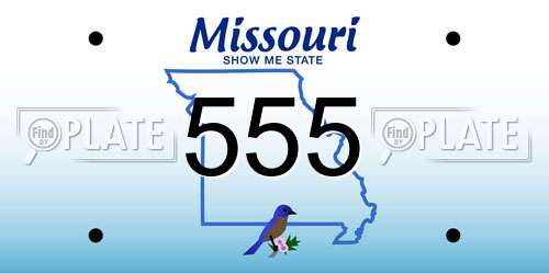 555 Missouri License Plate