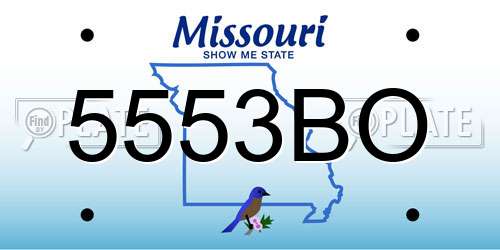5553BO Missouri License Plate