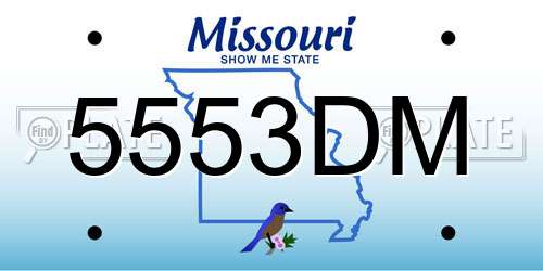 5553DM Missouri License Plate