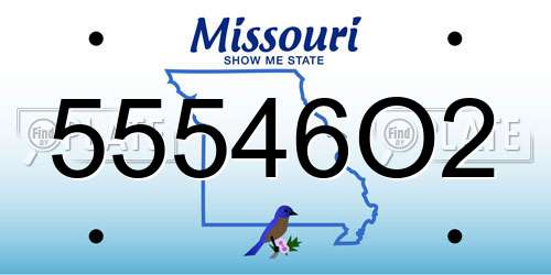 55546O2 Missouri License Plate