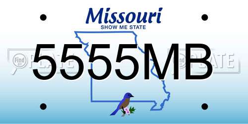 5555MB Missouri License Plate