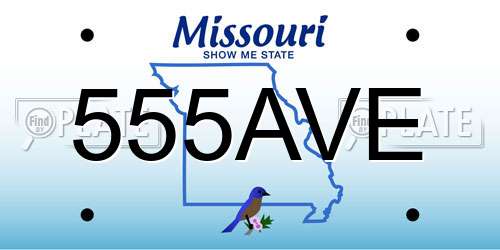 555AVE Missouri License Plate