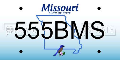 555BMS Missouri License Plate