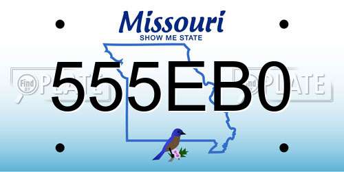555EB0 Missouri License Plate
