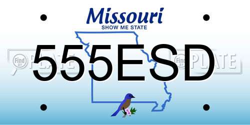 555ESD Missouri License Plate