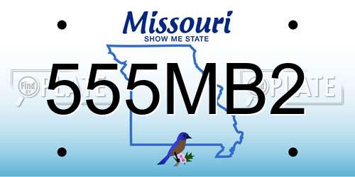 555MB2 Missouri License Plate