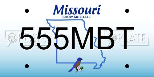 555MBT Missouri License Plate