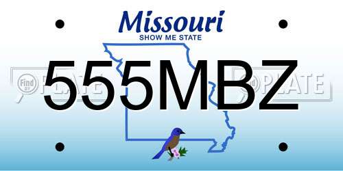 555MBZ Missouri License Plate