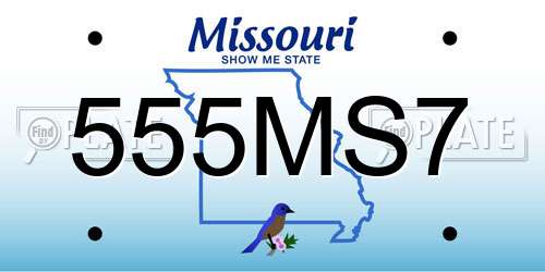 555MS7 Missouri License Plate