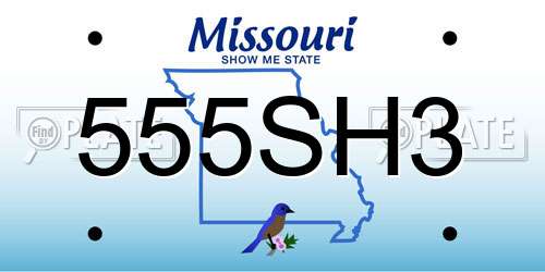 555SH3 Missouri License Plate