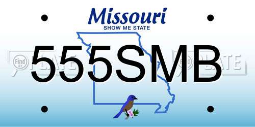 555SMB Missouri License Plate