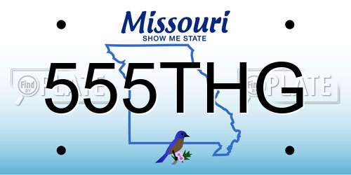 555THG Missouri License Plate