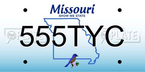 555TYC Missouri License Plate