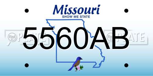 5560AB Missouri License Plate