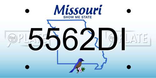 5562DI Missouri License Plate
