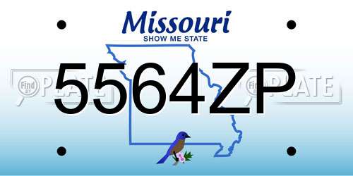 5564ZP Missouri License Plate