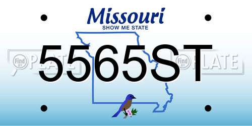 5565ST Missouri License Plate