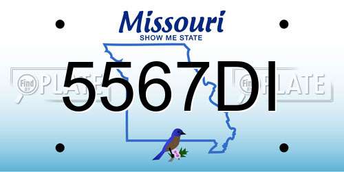 5567DI Missouri License Plate