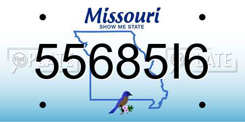 55685I6 Missouri License Plate