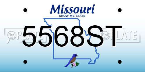 5568ST Missouri License Plate